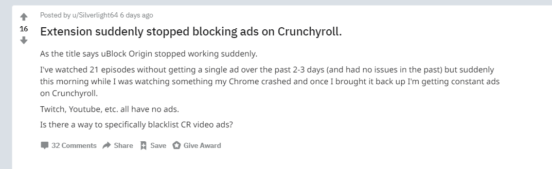 crunchyroll adblock