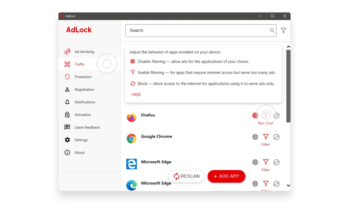 internet filtering software that blocks incognito browsing