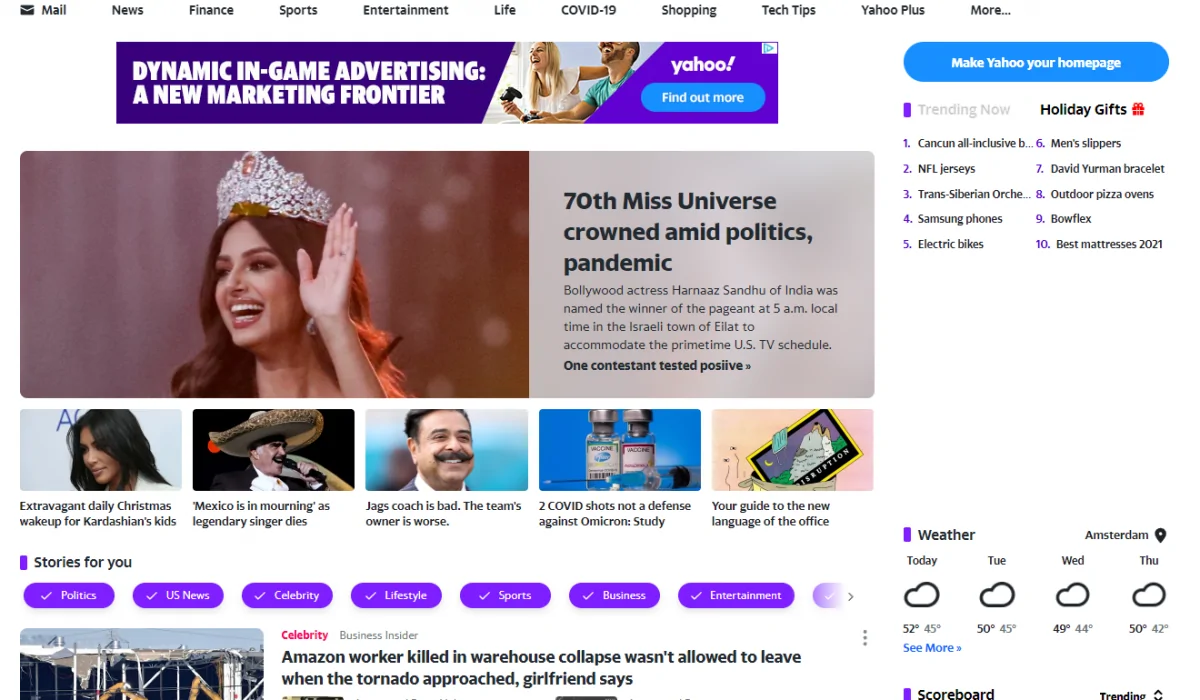 bloquear anúncios da Página Inicial do Yahoo 