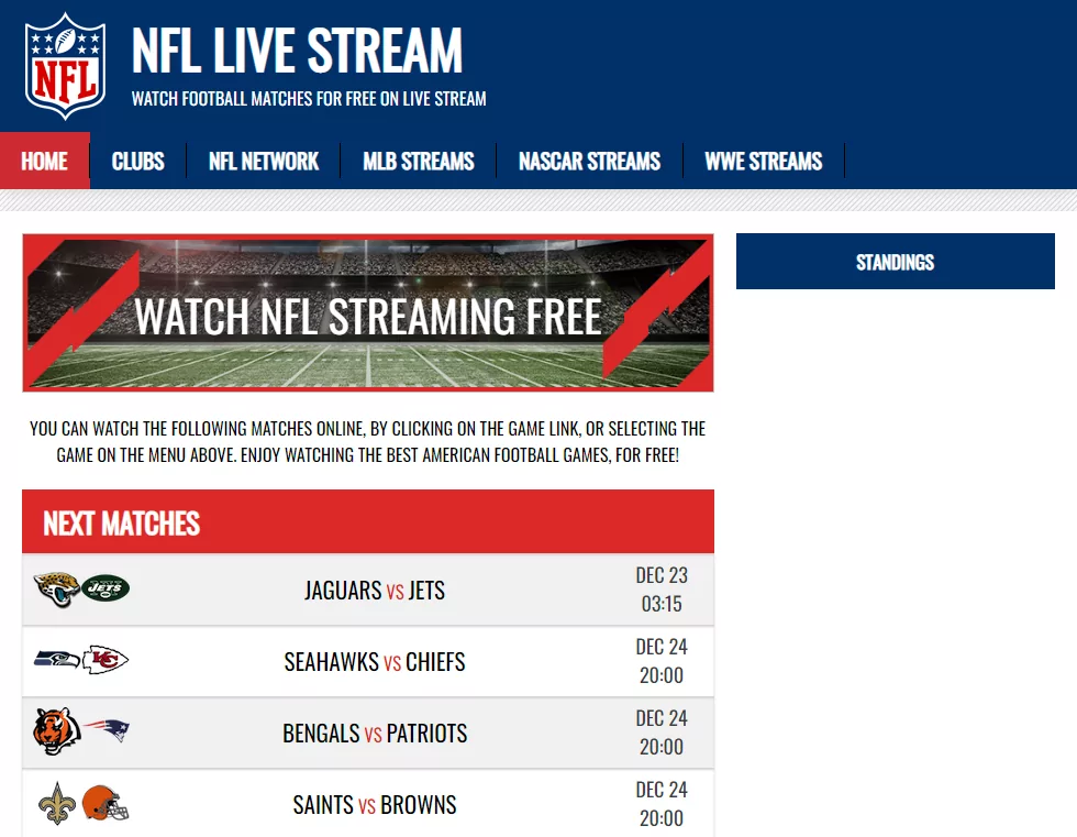 10 Free NFL Streaming Sites Season 2022-23