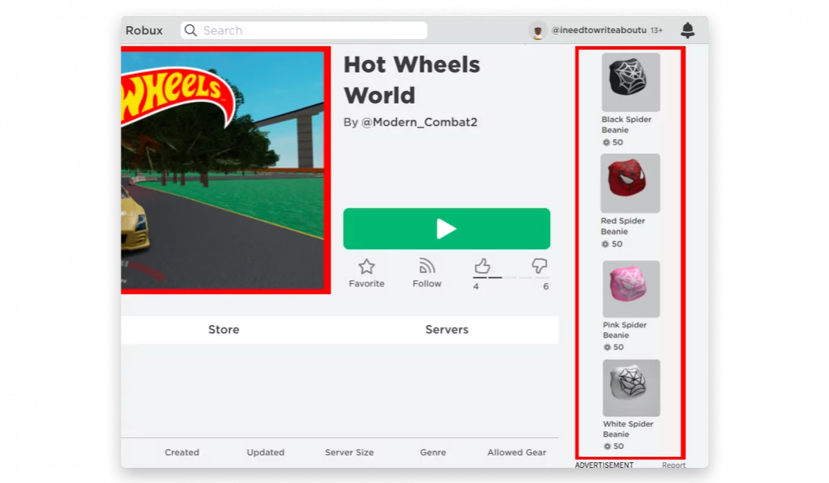 Roblox Catalog Advertisments