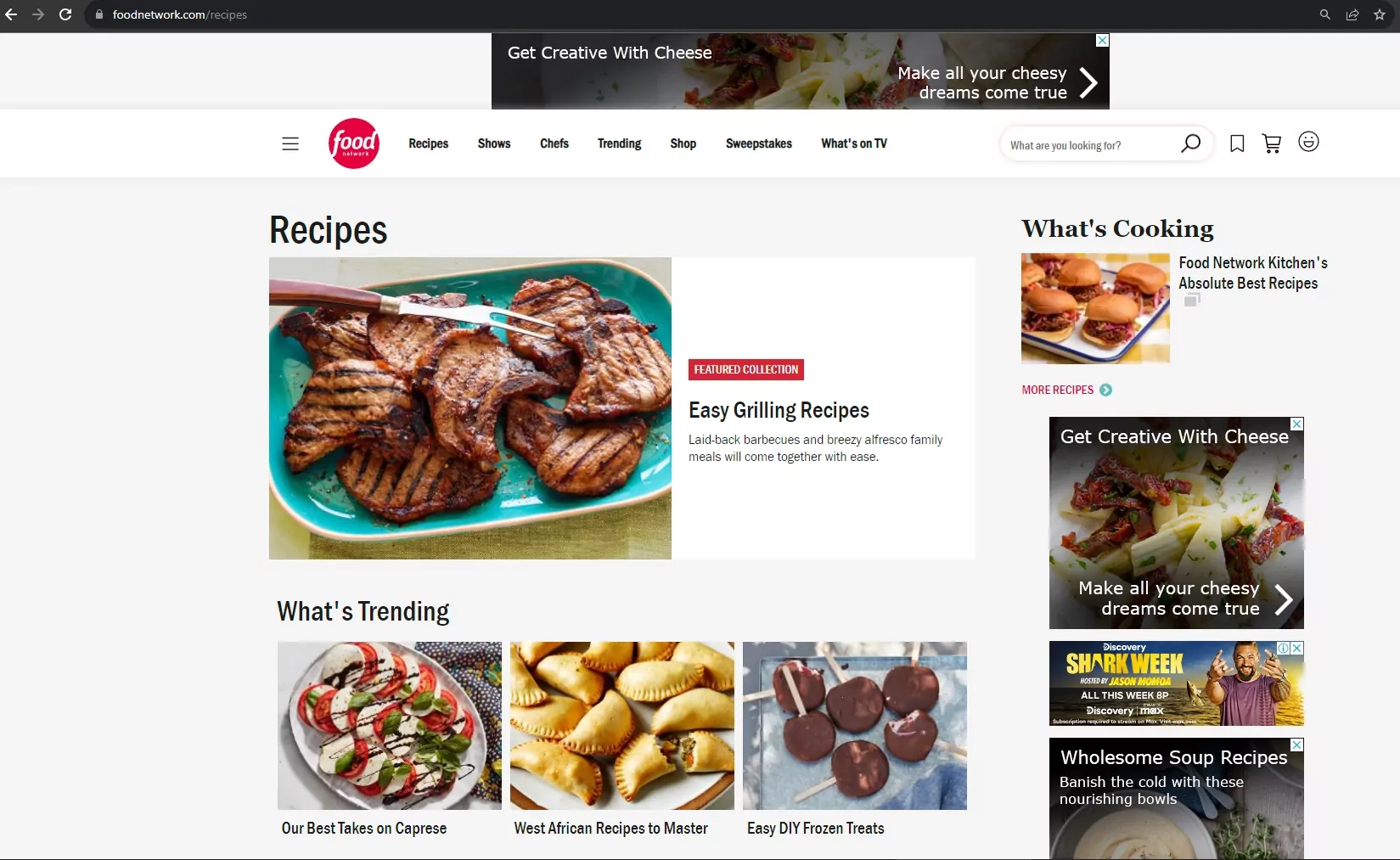 food network banners and side ads